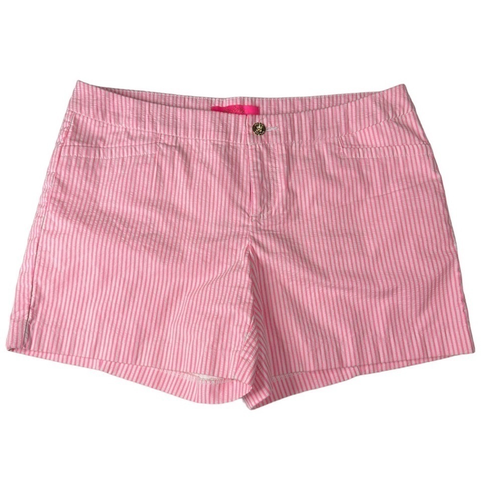 Lilly Pulitzer Pink Tropics Seersucker Kelly Short Size 10 NWT
